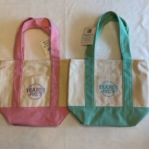 (2) Pastel Trader Joe’s mini totes